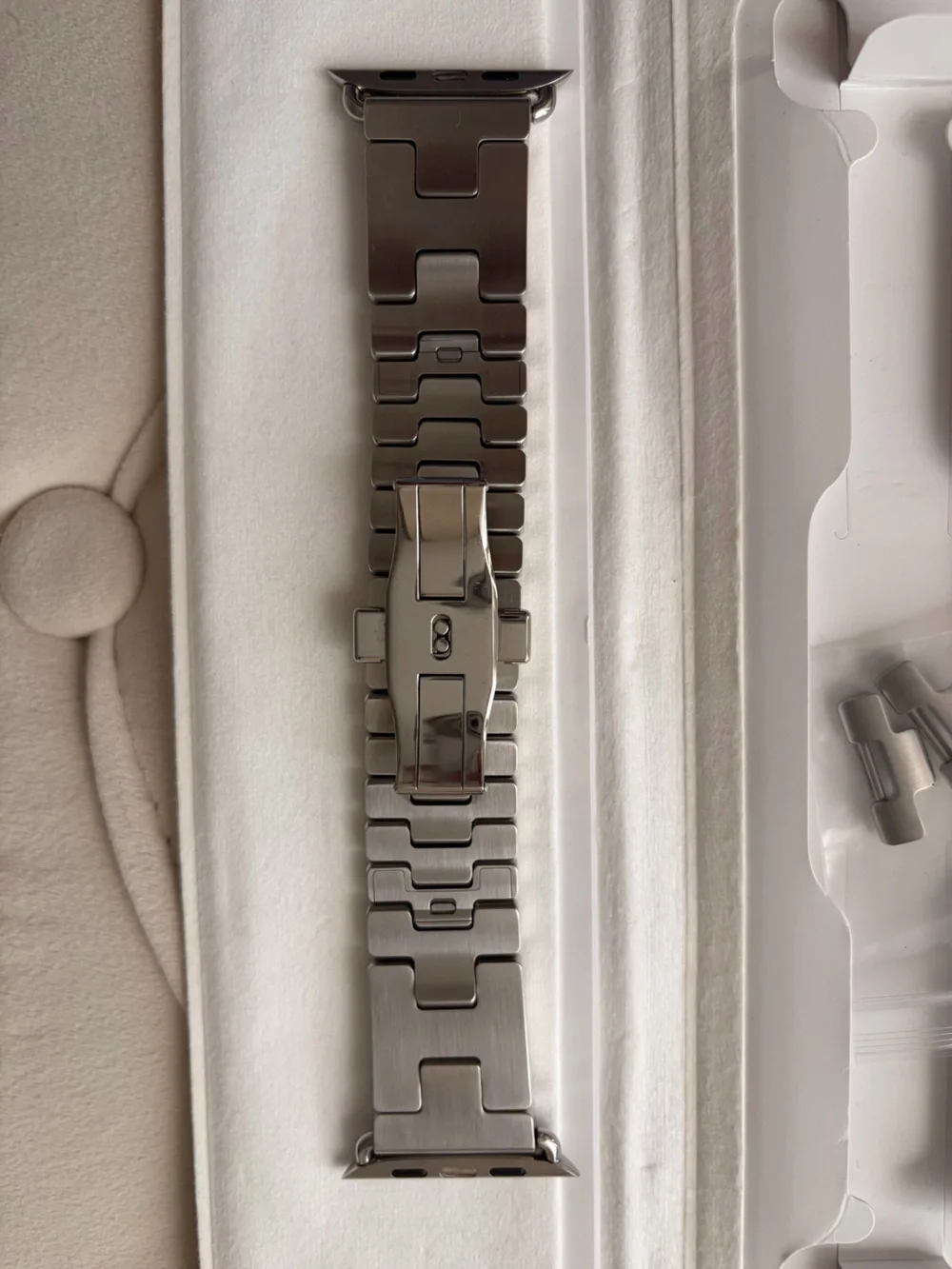 Apple Watch Band Hermès Grand H Stainless Steel Link Bracelet - Size 46mm